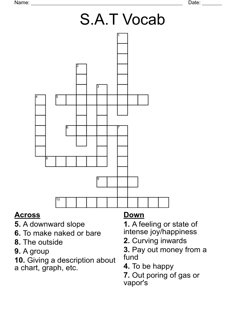 S.A.T Vocab Crossword