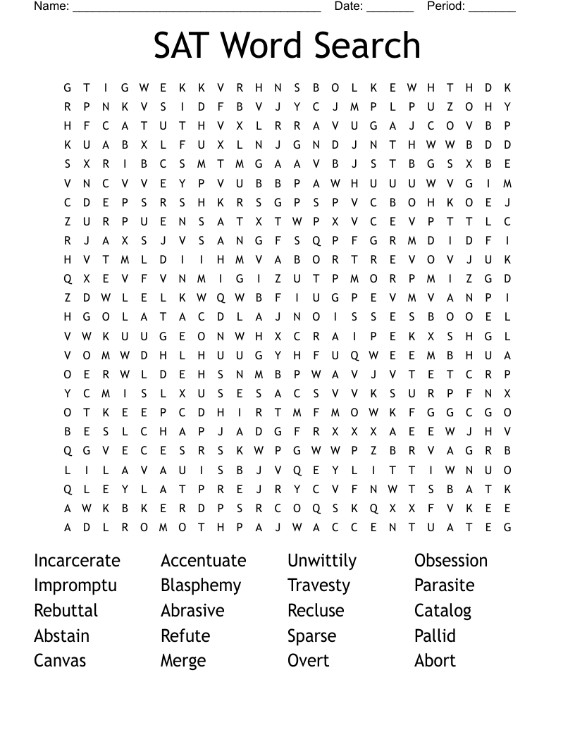SAT Word Search