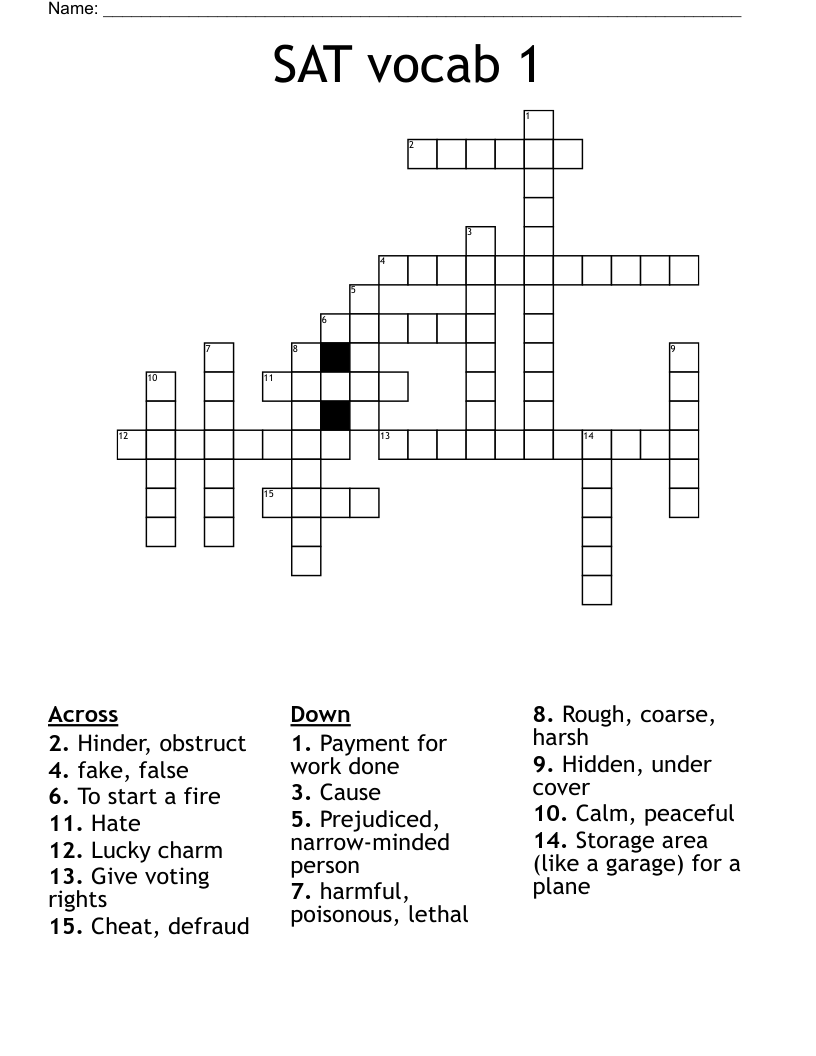 SAT vocab 1 Crossword