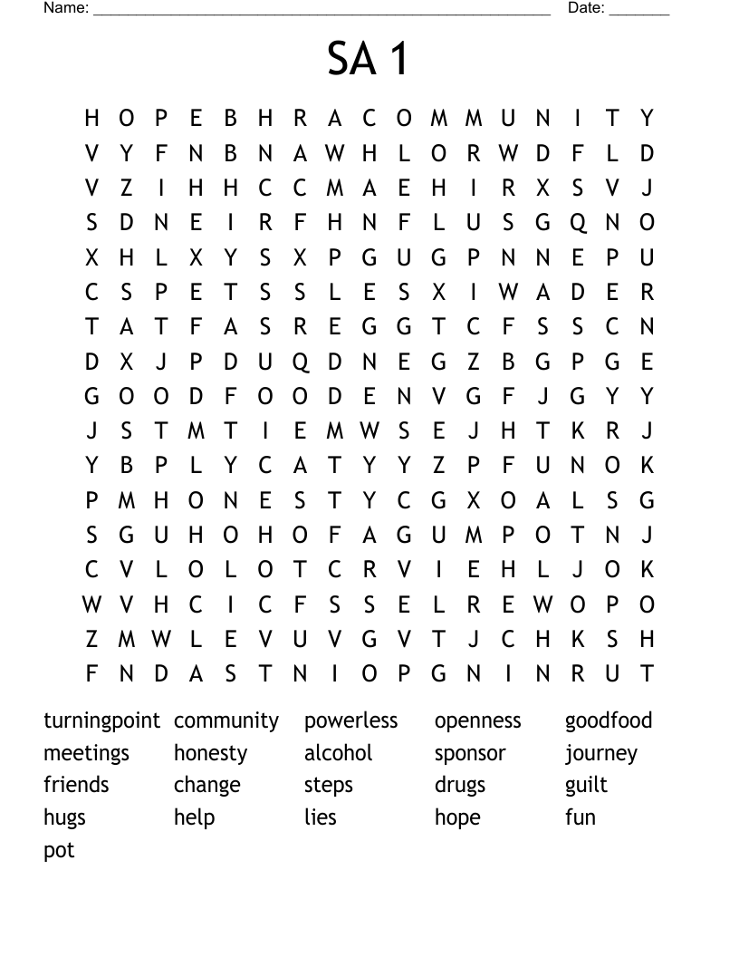 SA 1 Word Search