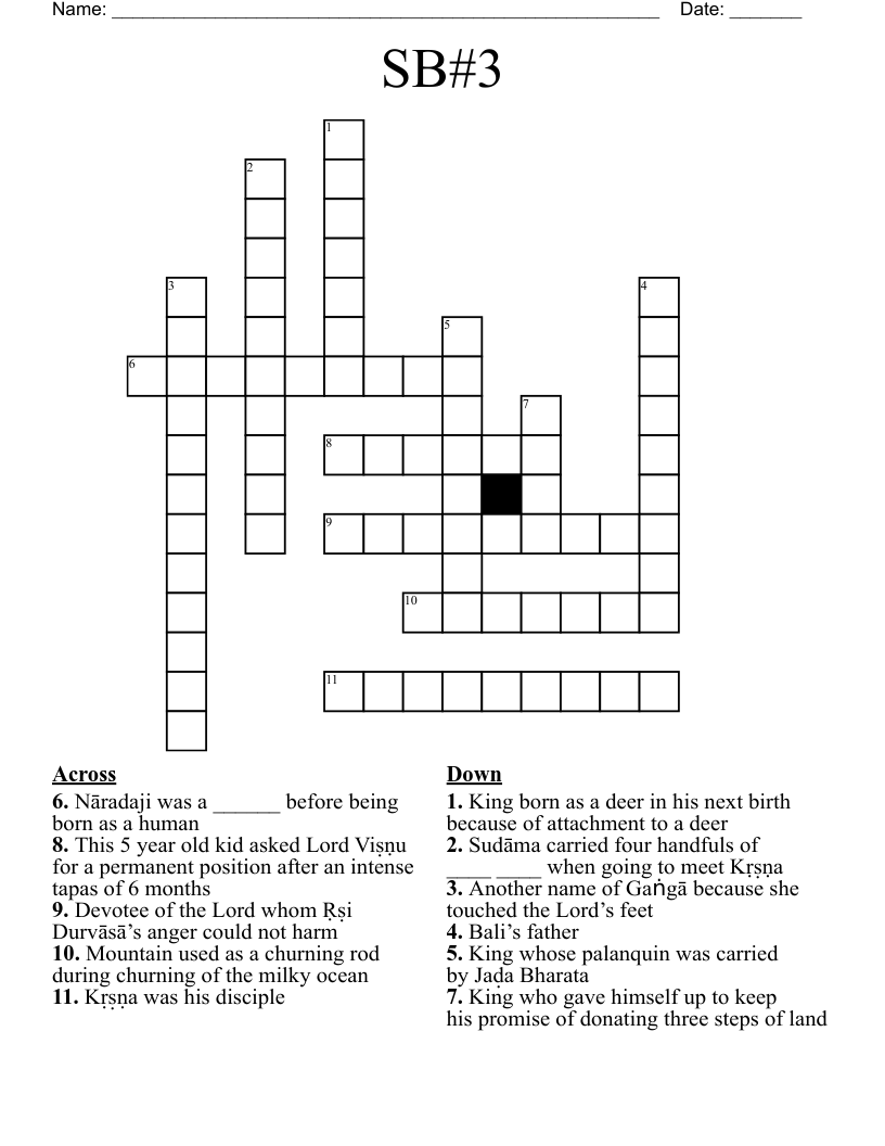 SB#3 Crossword