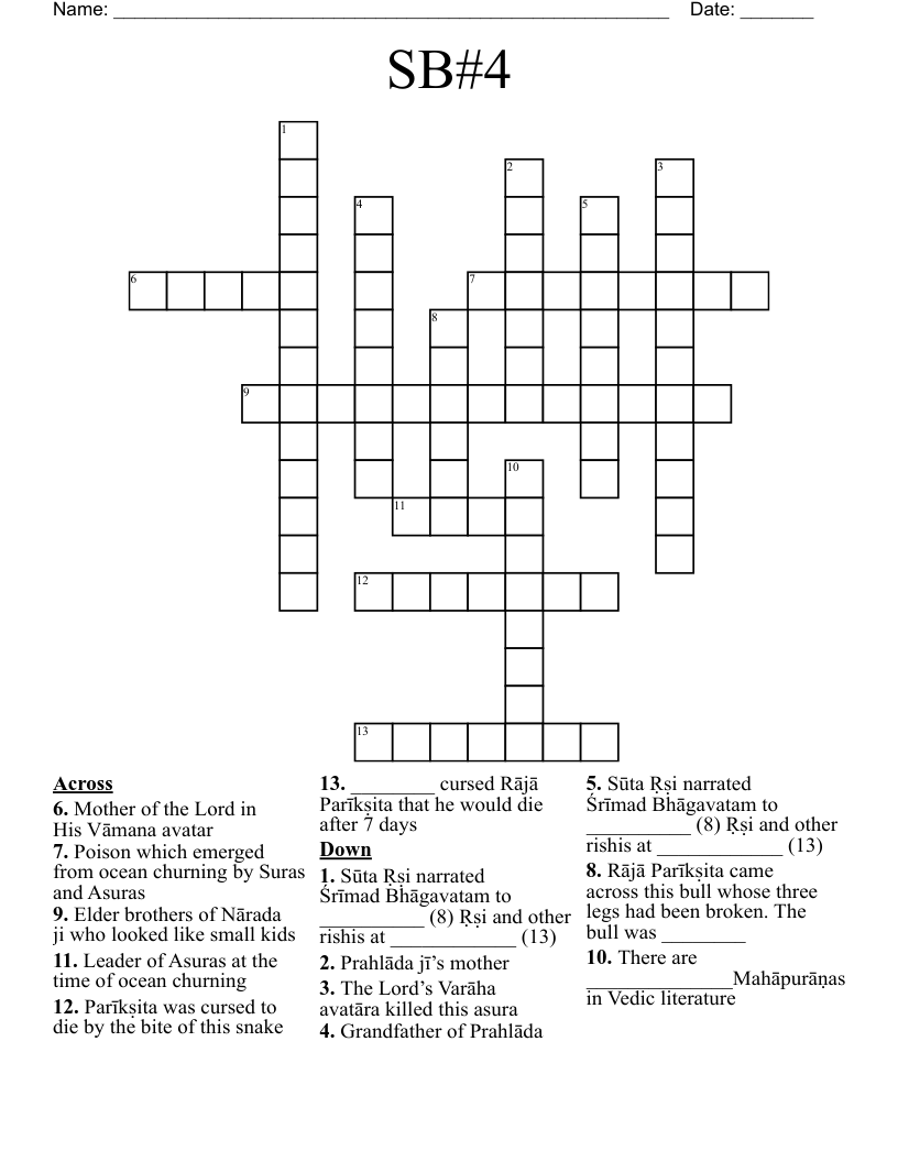SB#4 Crossword