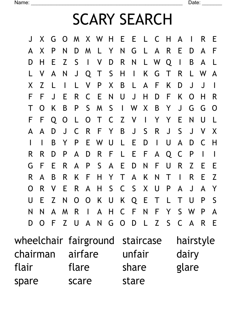 SCARY SEARCH Word Search