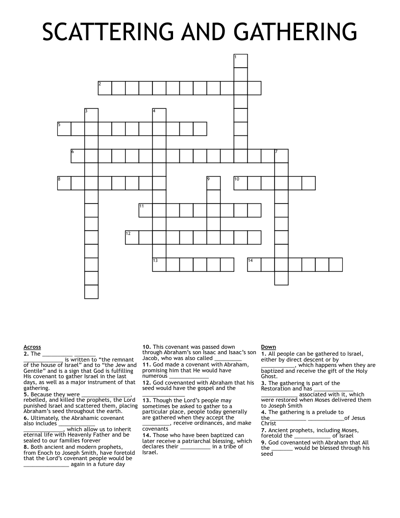 SCATTERING AND GATHERING Crossword