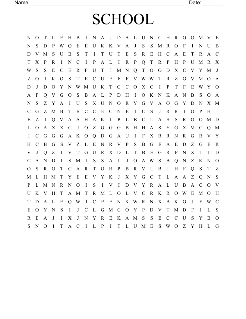 SCHOOL Word Search