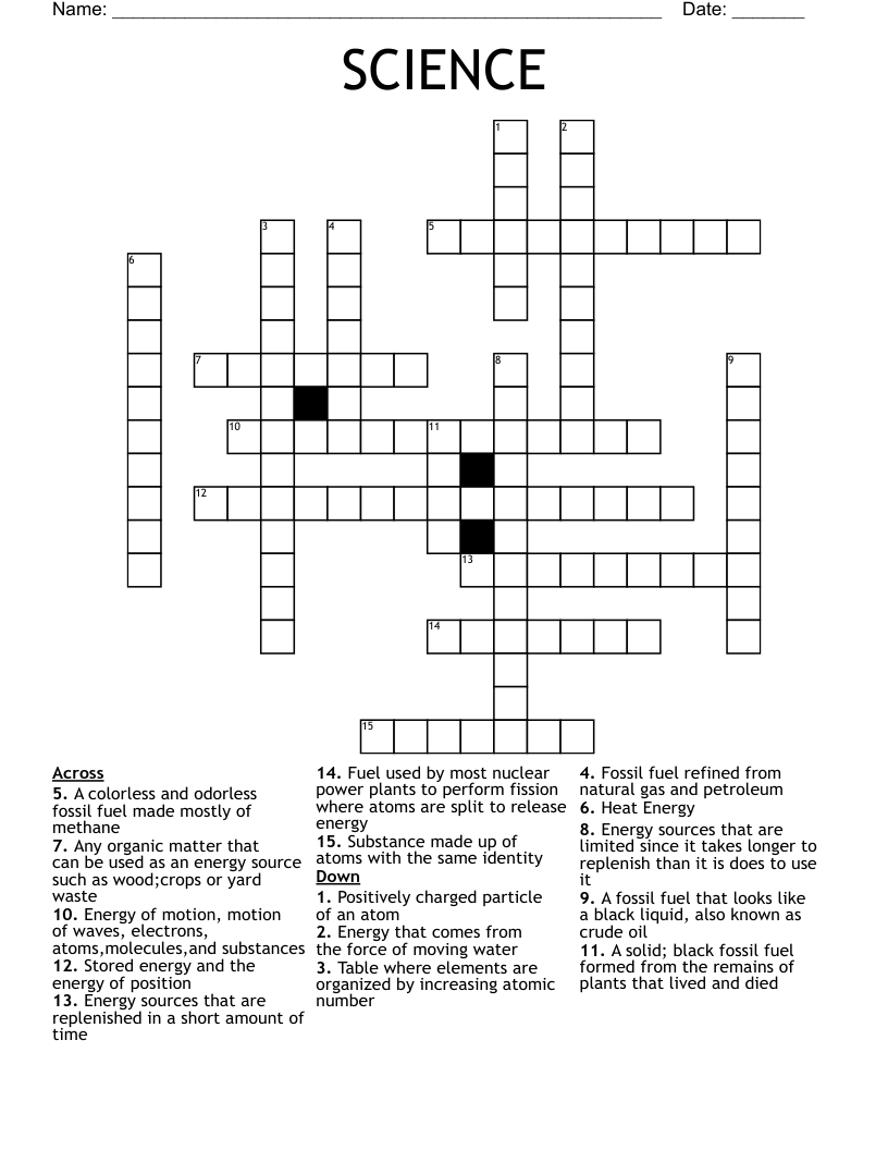 SCIENCE Crossword