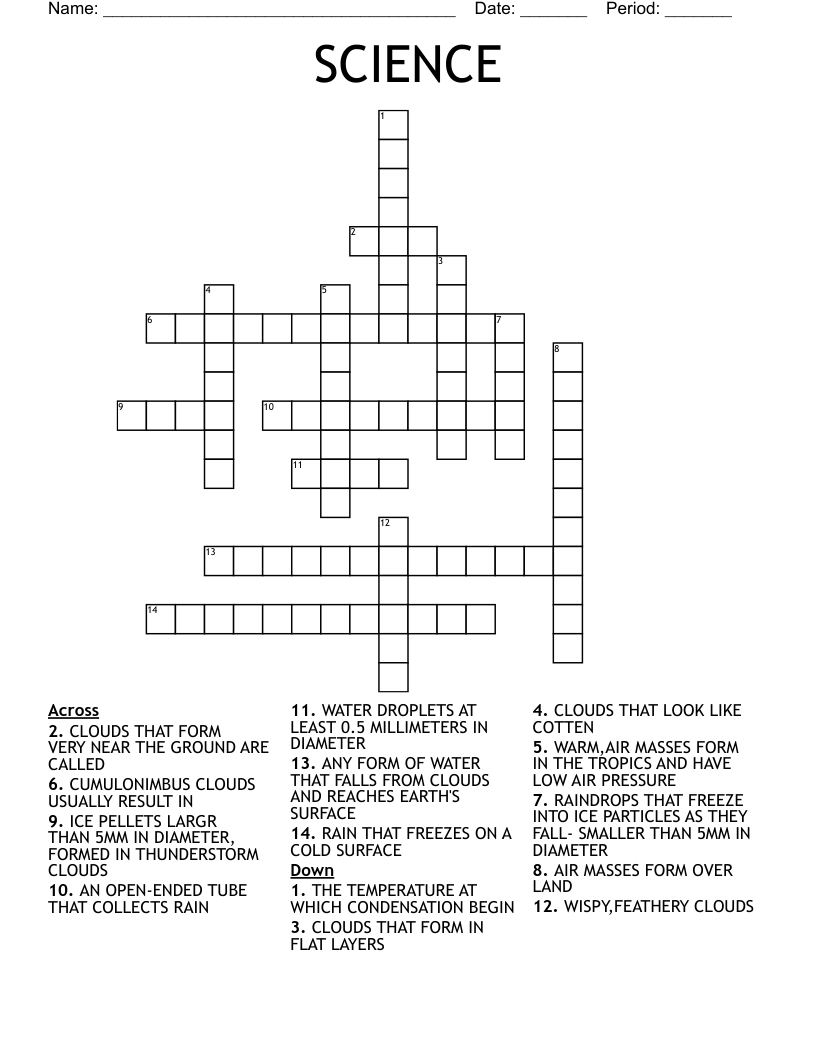 SCIENCE Crossword
