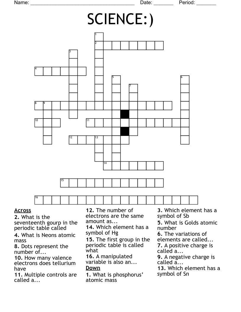 SCIENCE:) Crossword