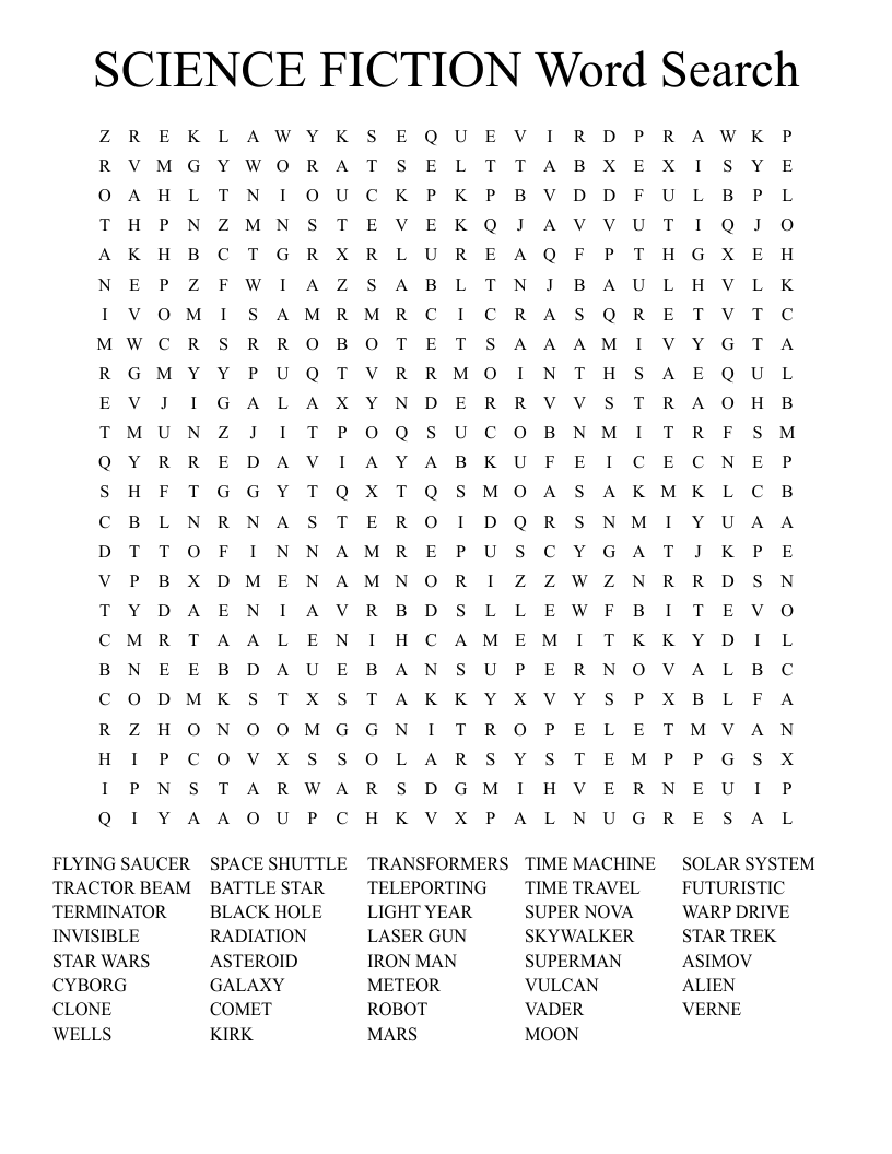 SCIENCE FICTION Word Search