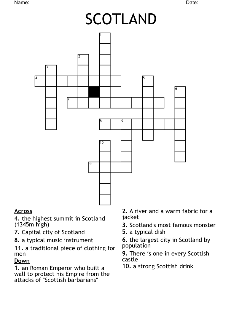 SCOTLAND Crossword