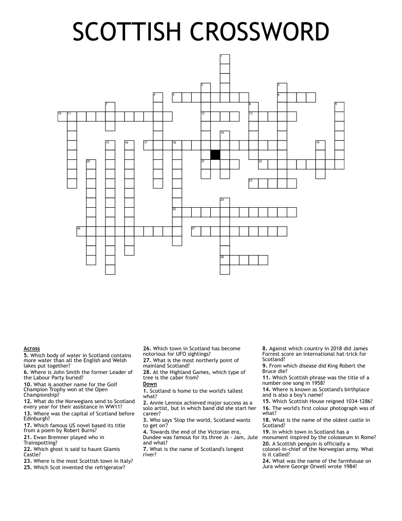 SCOTTISH CROSSWORD