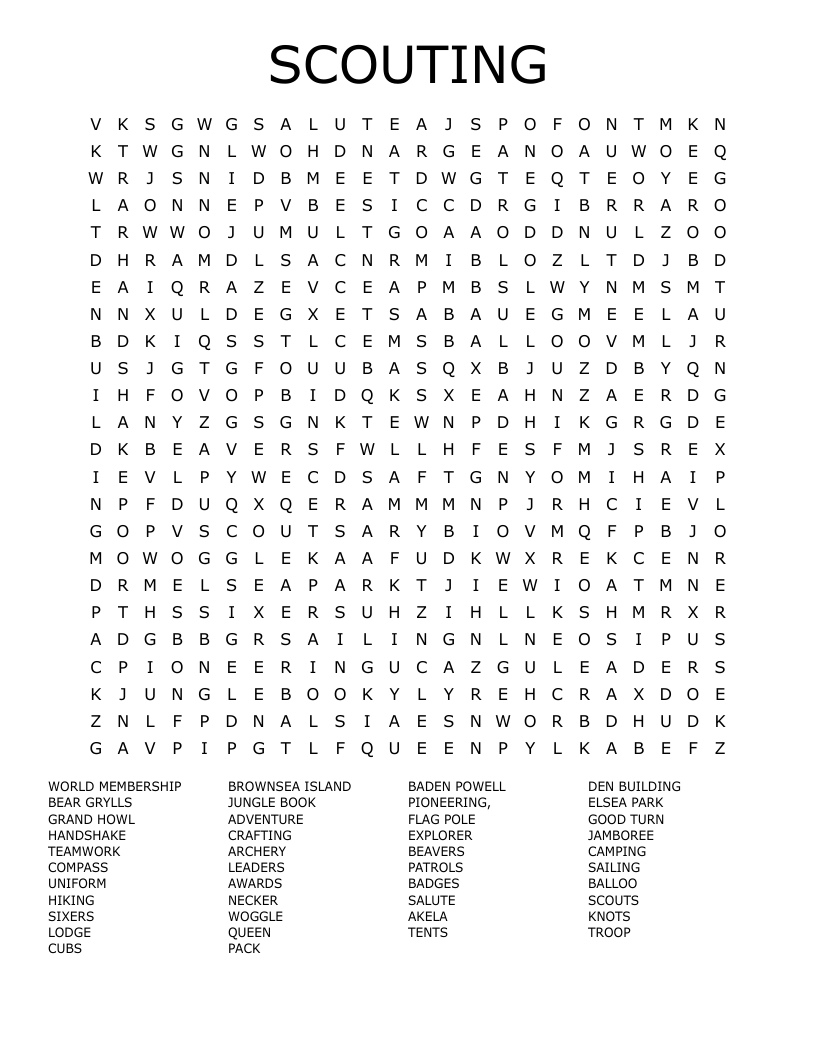 SCOUTING Word Search