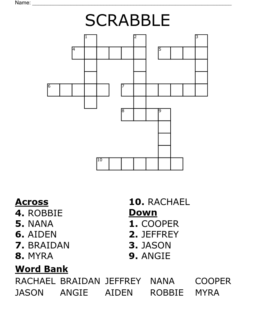 SCRABBLE Crossword