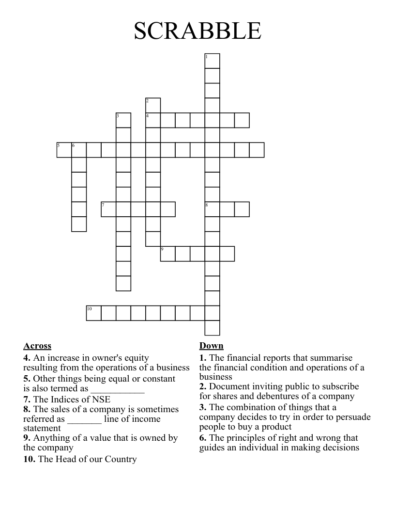 SCRABBLE Crossword