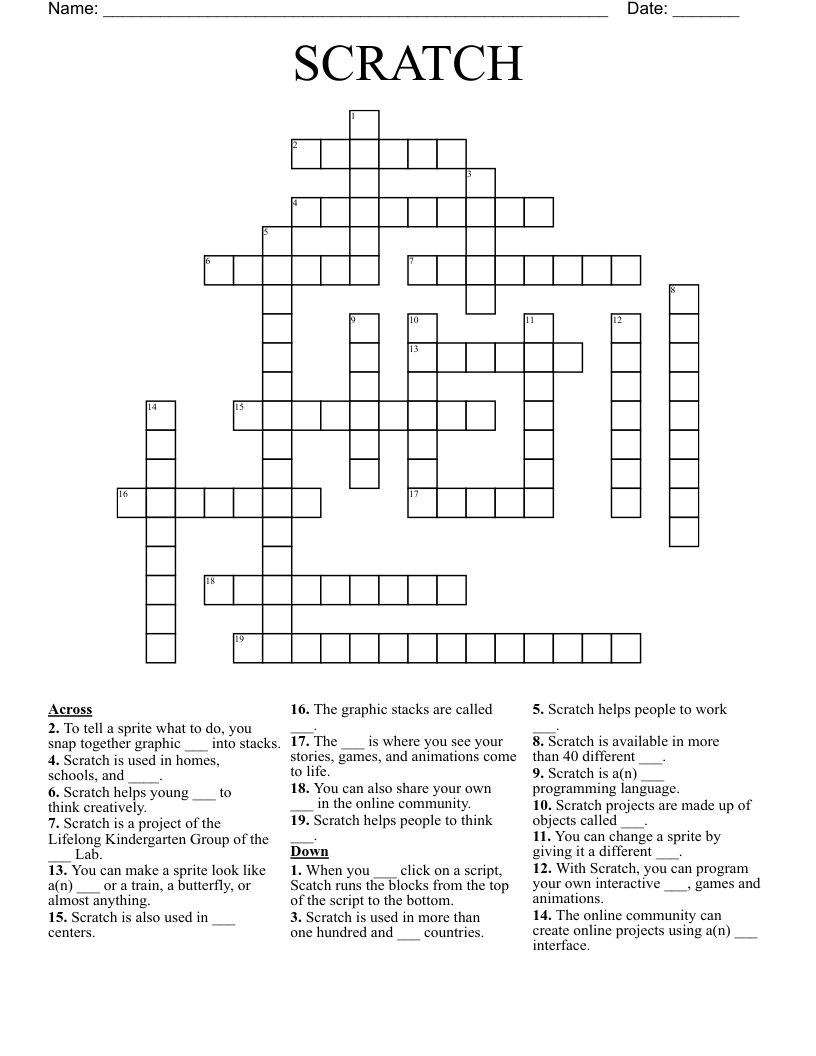 SCRATCH Crossword