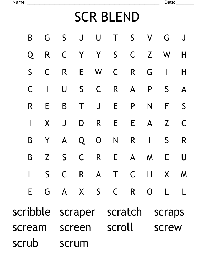SCR BLEND Word Search