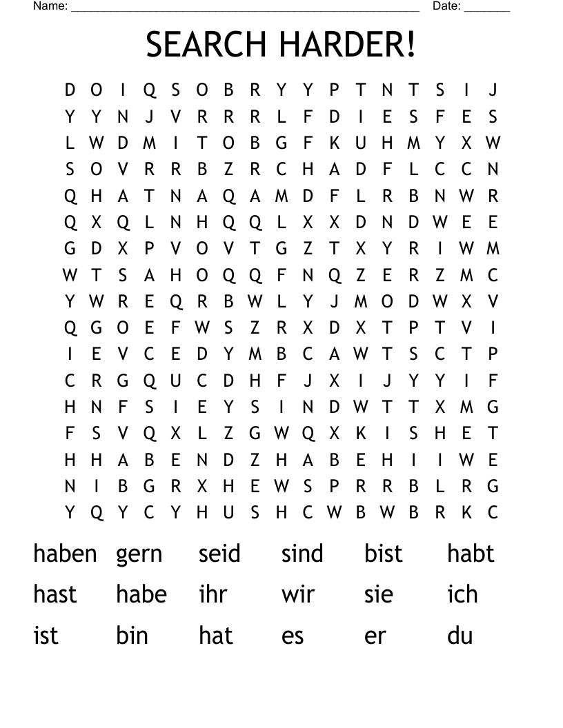 SEARCH HARDER! Word Search