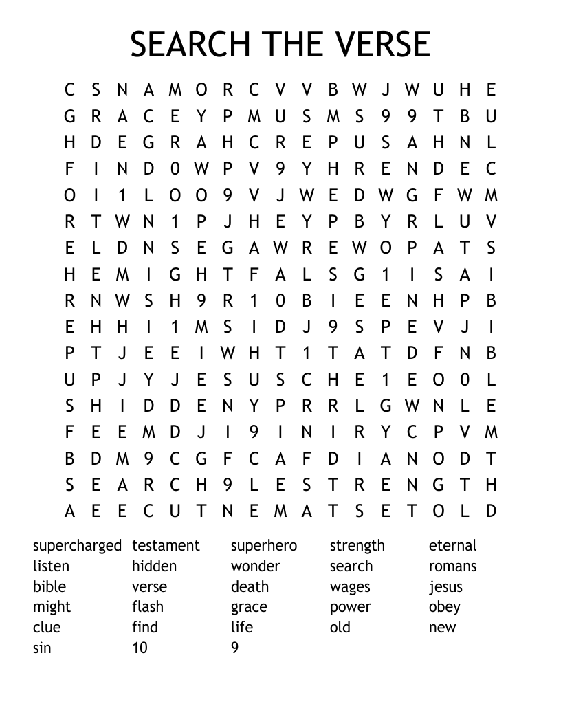 SEARCH THE VERSE Word Search