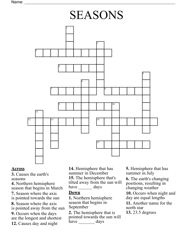 SEASONS Crossword