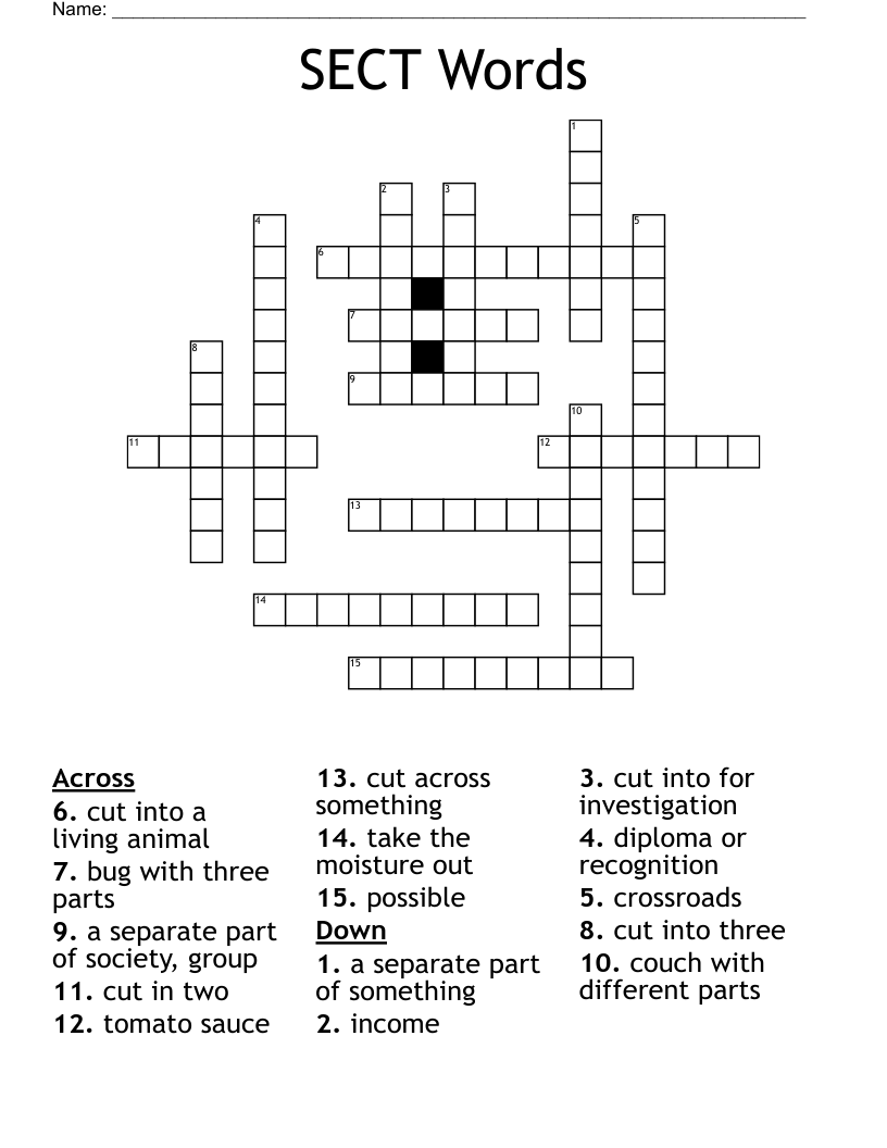 SECT Words Crossword