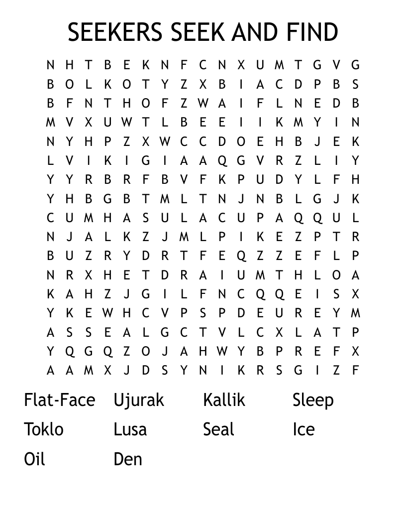 SEEKERS SEEK AND FIND Word Search