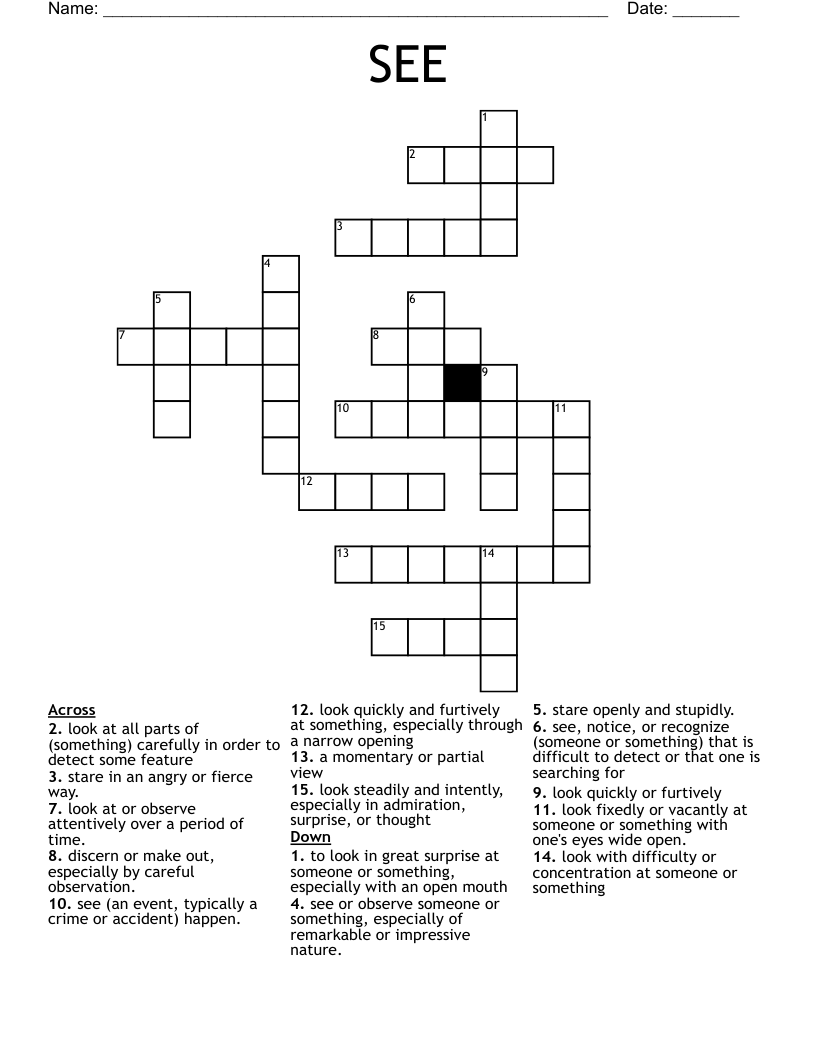 SEE Crossword