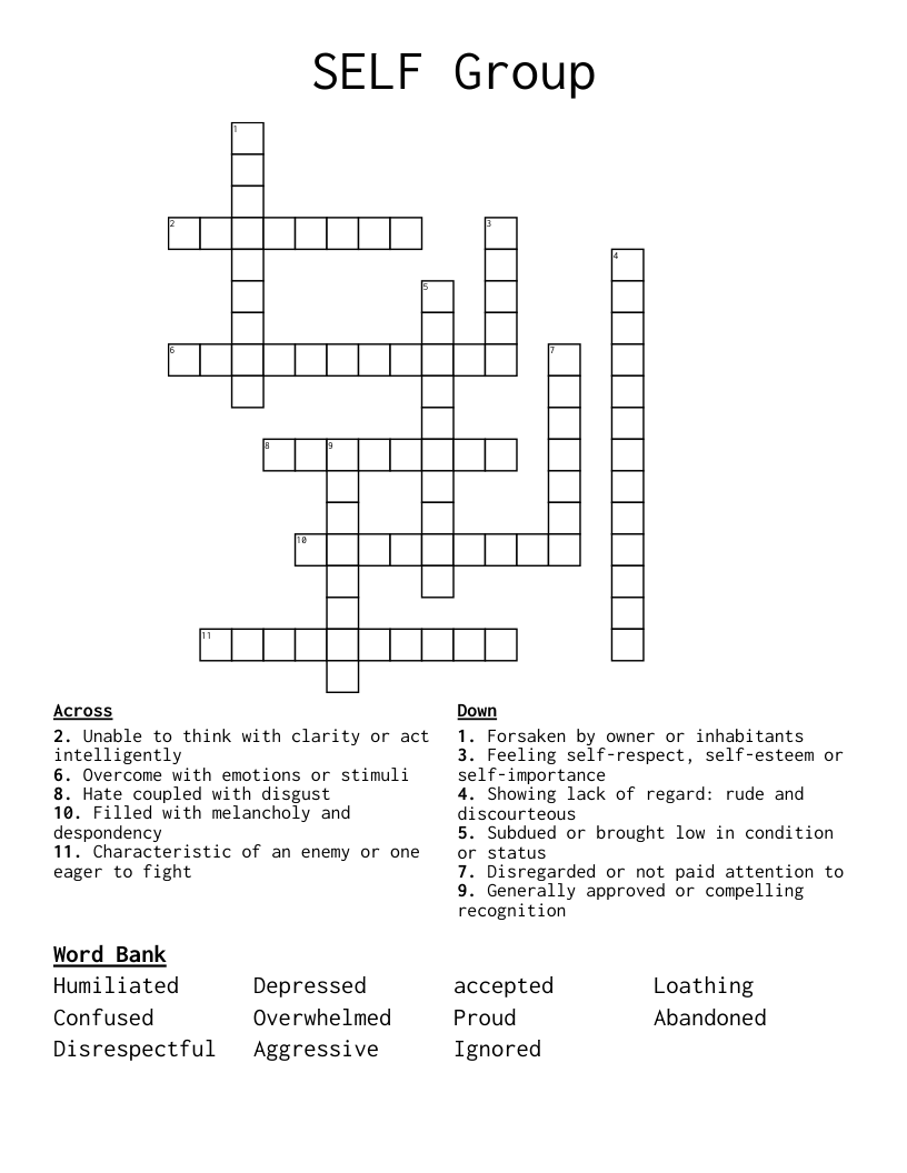 SELF Group Crossword