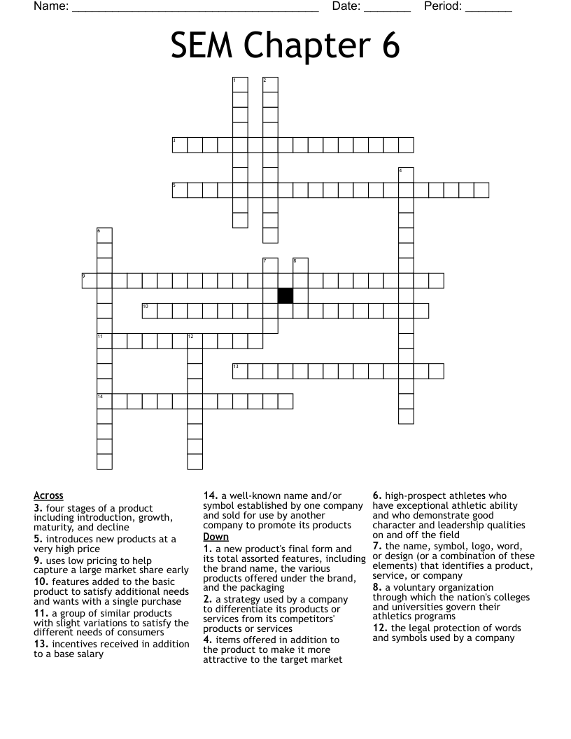 SEM Chapter 6 Crossword