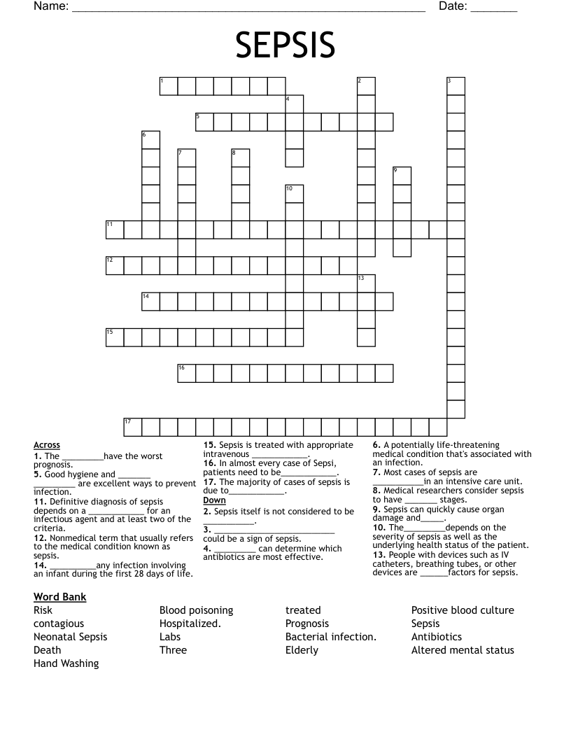 SEPSIS Crossword