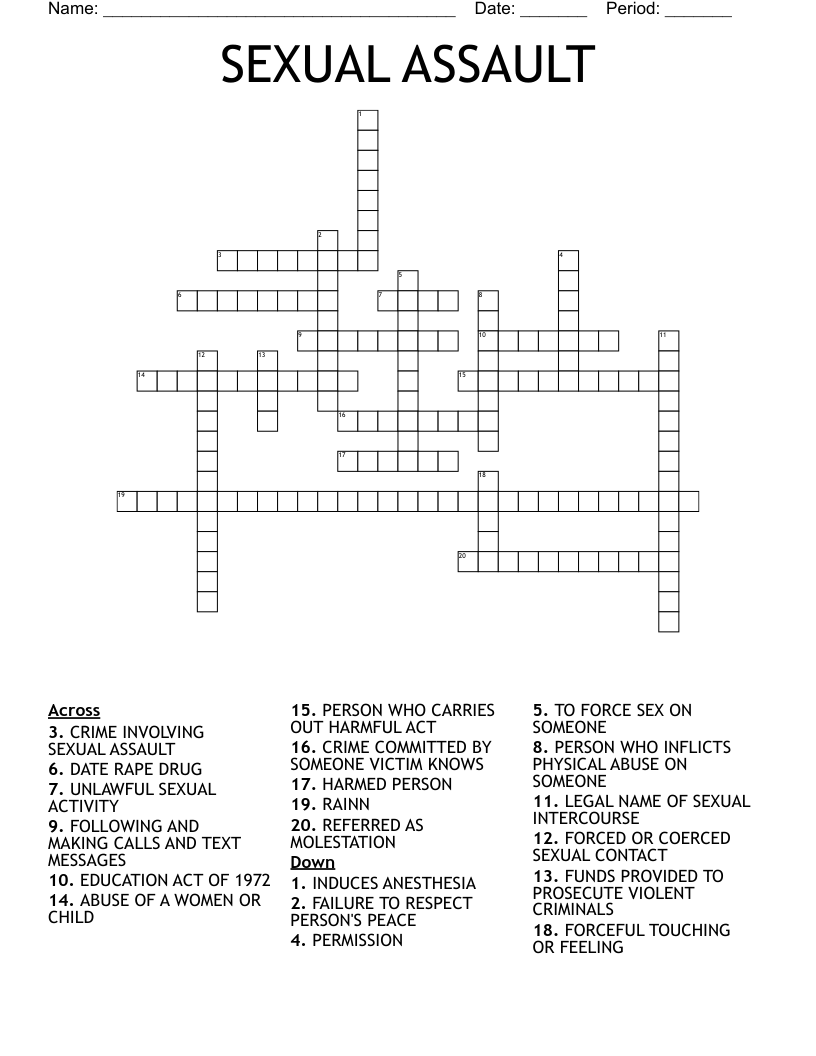SEXUAL ASSAULT Crossword
