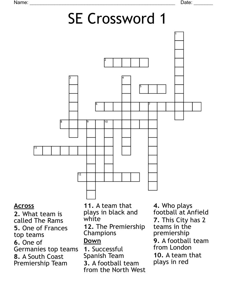 SE Crossword 1
