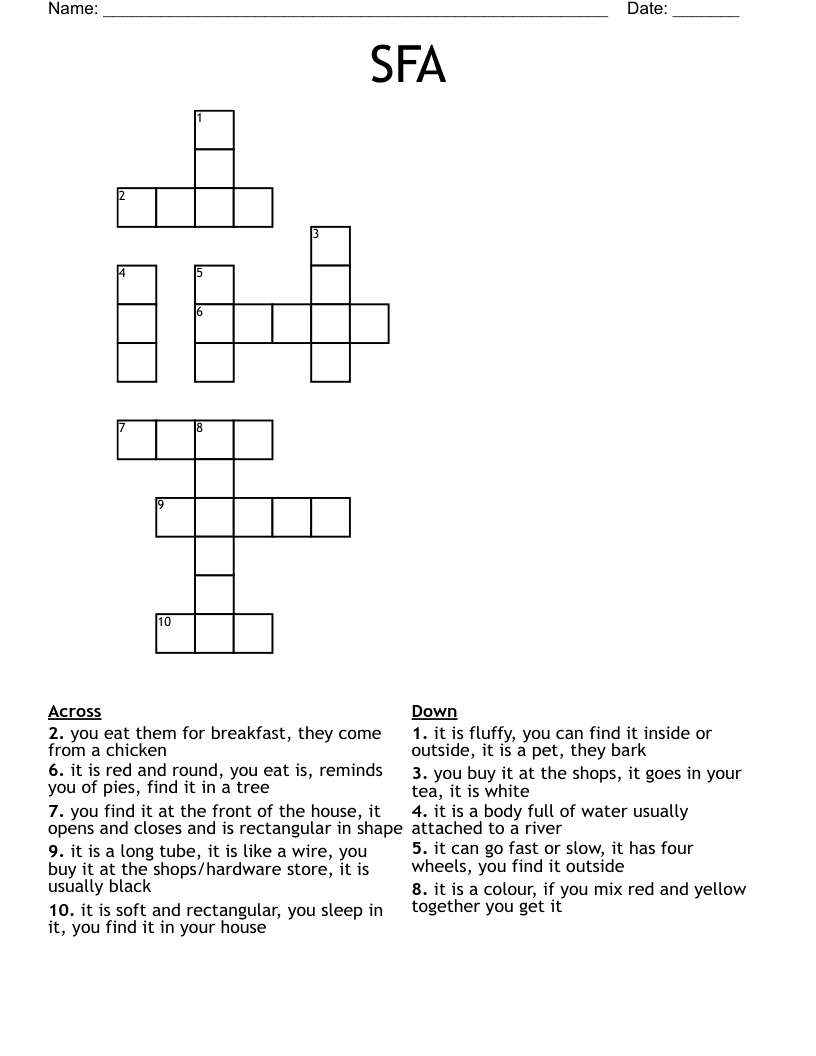 SFA Crossword