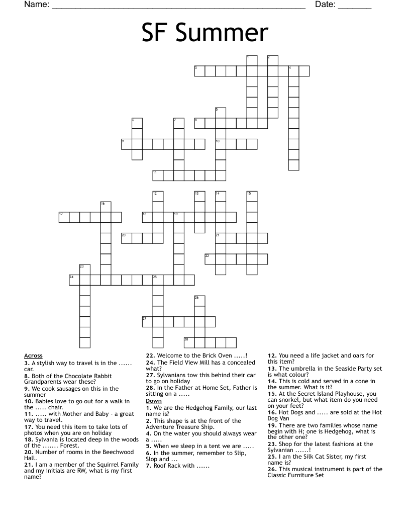 SF Summer Crossword