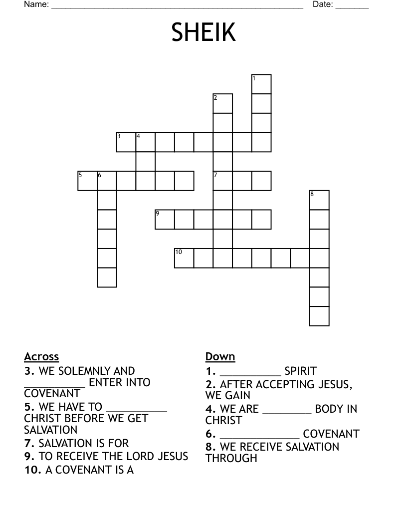 SHEIK Crossword