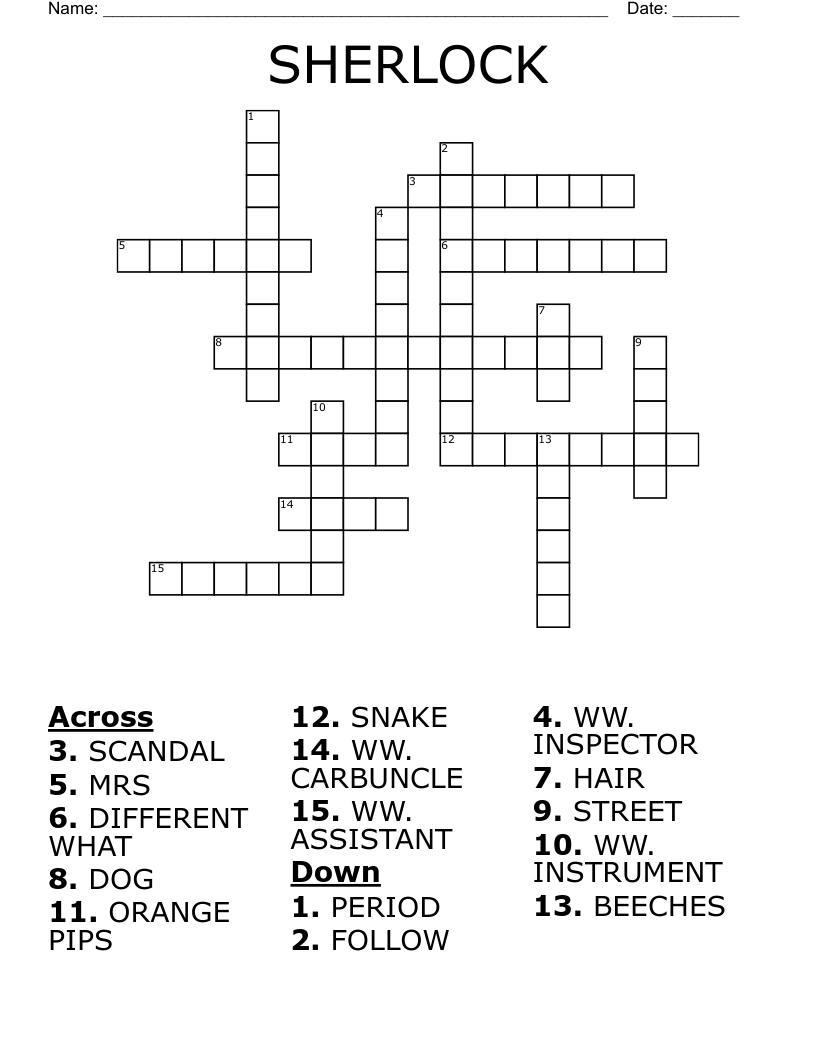 SHERLOCK Crossword