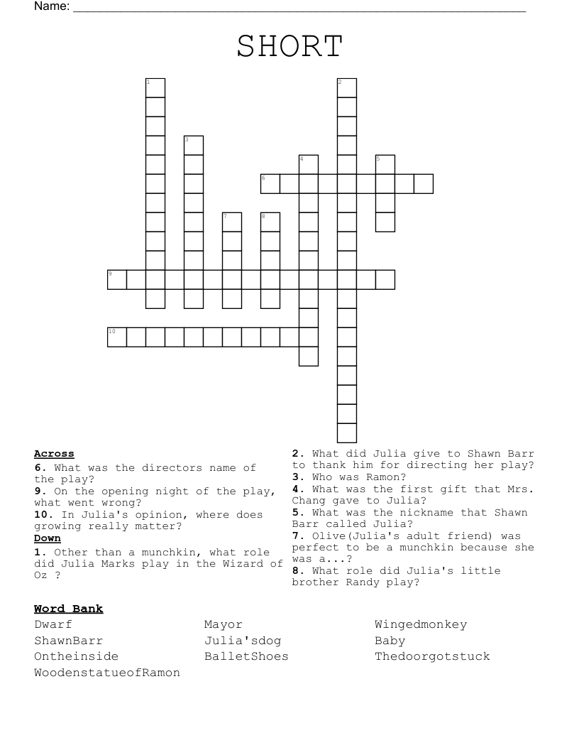 SHORT Crossword