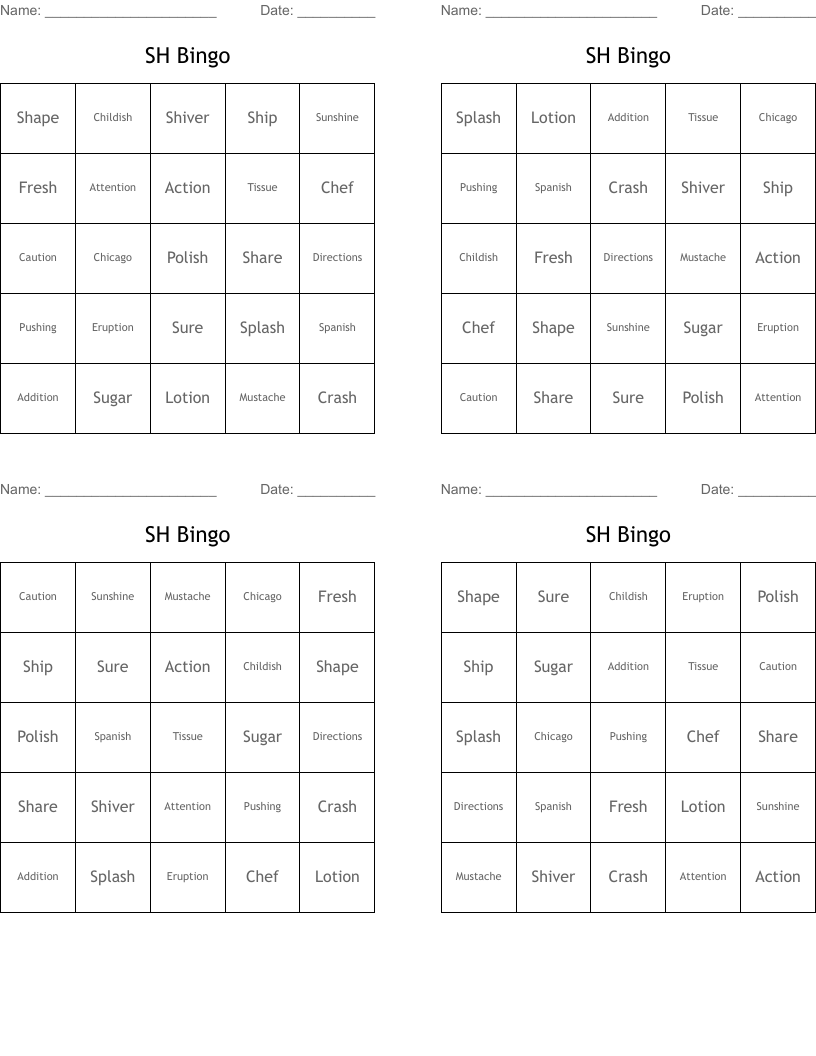SH Bingo