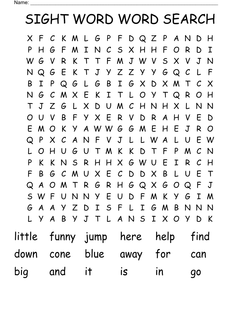SIGHT WORD WORD SEARCH