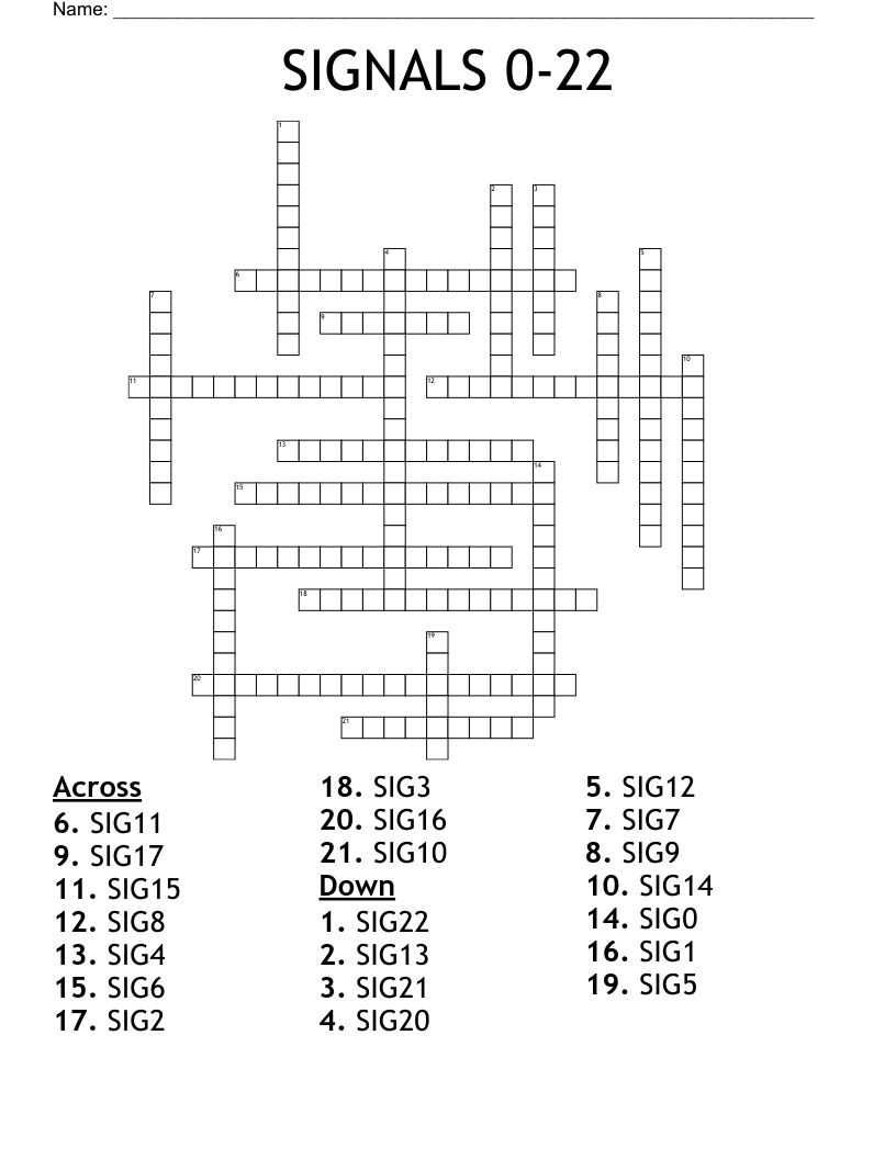 SIGNALS 0-22 Crossword