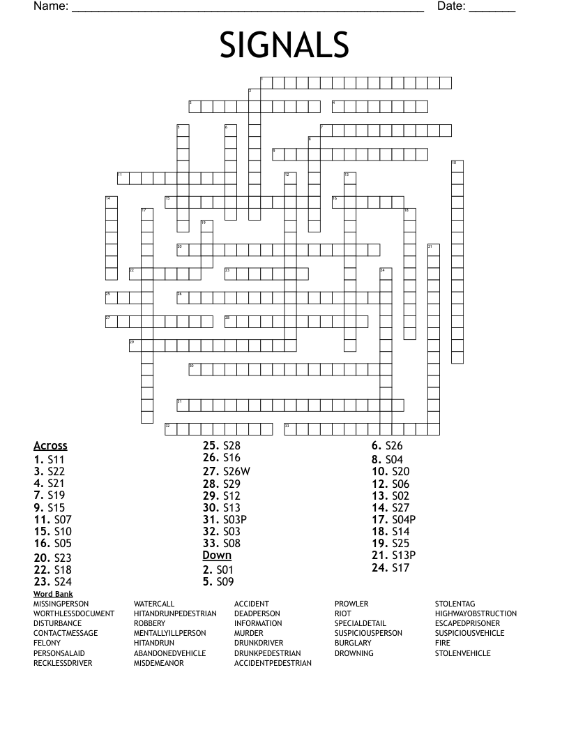 SIGNALS Crossword