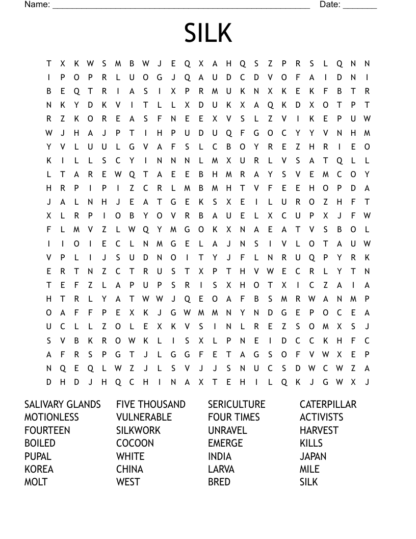 SILK Word Search