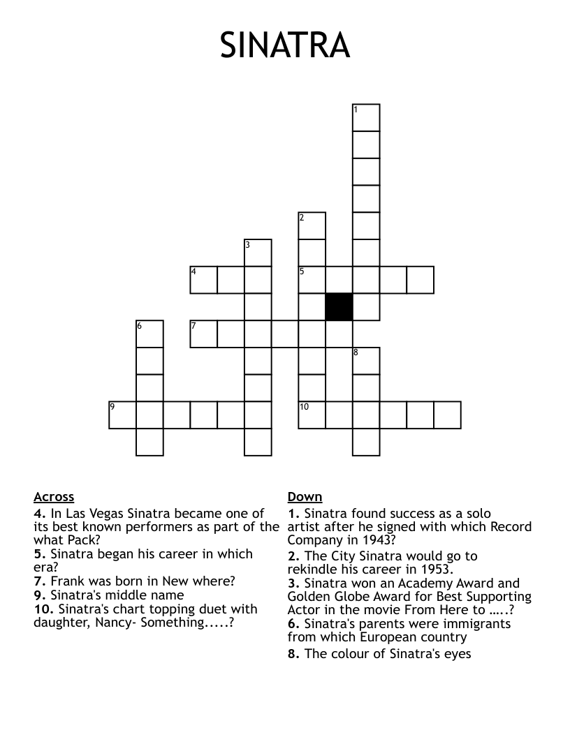 SINATRA Crossword