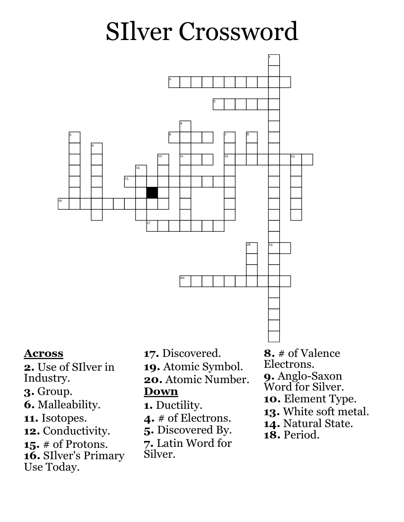 SIlver Crossword
