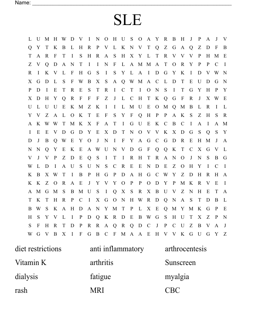 SLE Word Search