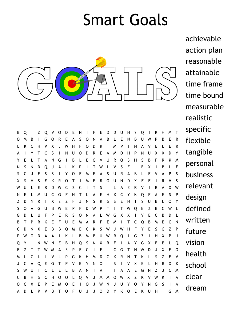 Smart Goals Word Search