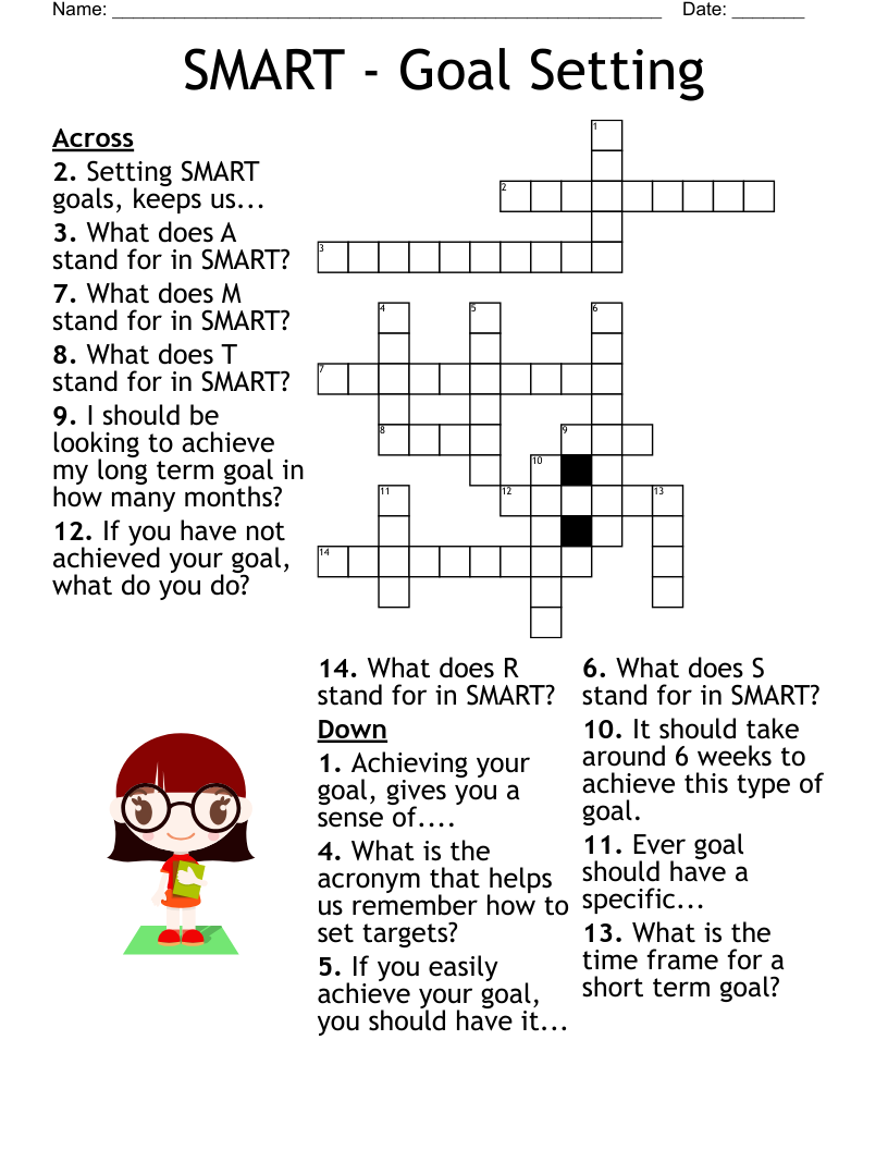 SMART - Goal Setting Crossword