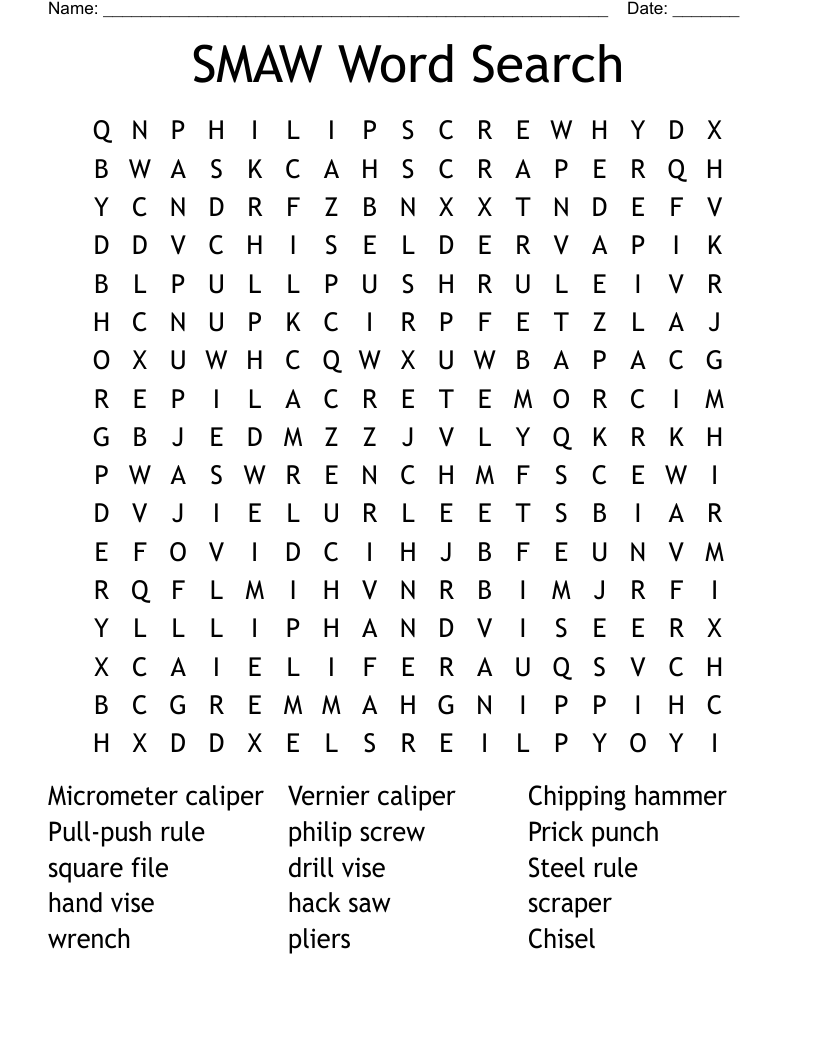 SMAW Word Search