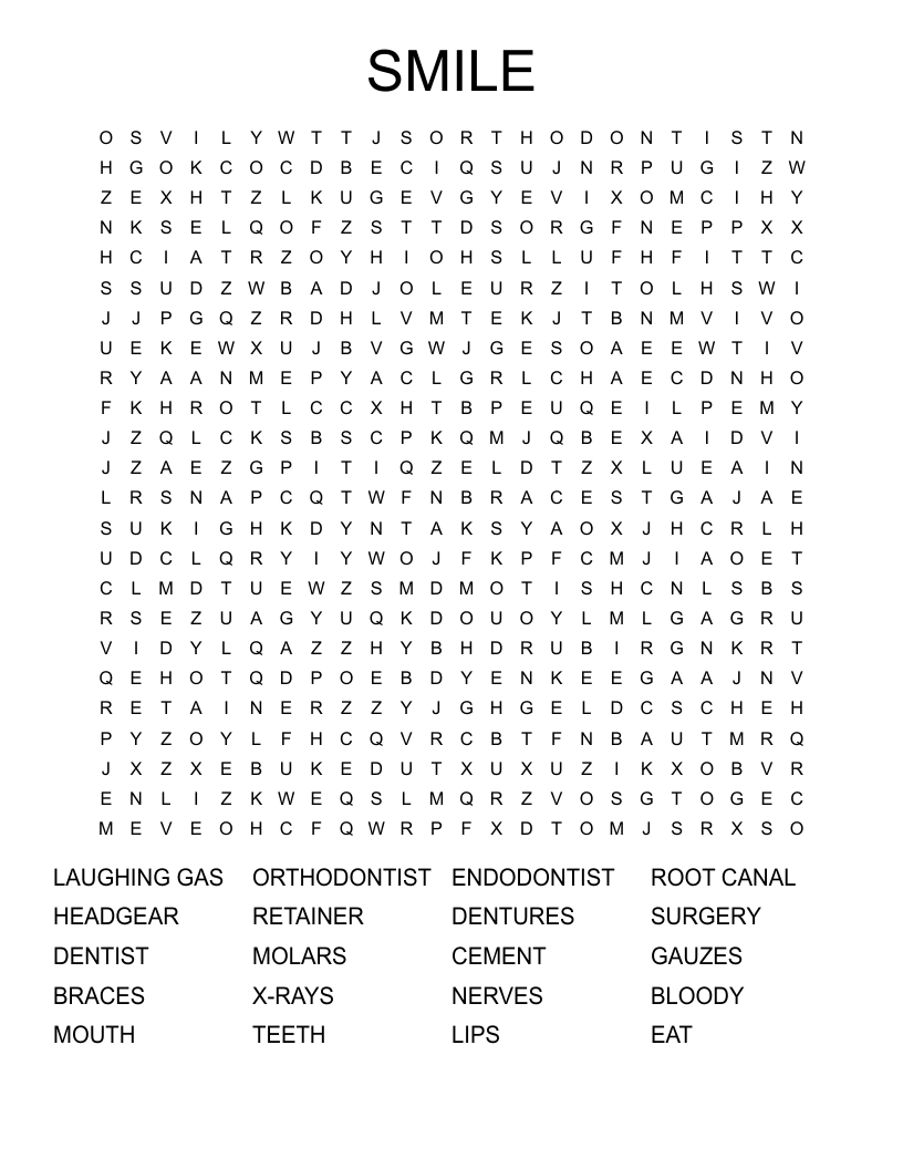 SMILE Word Search
