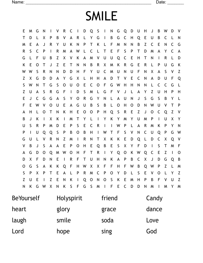 SMILE Word Search