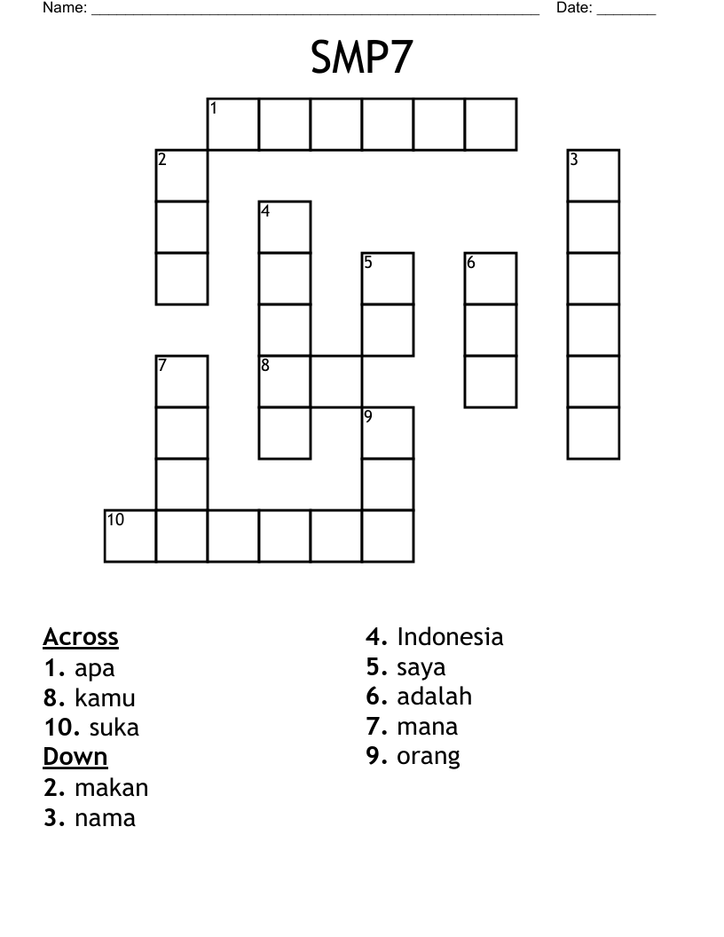 SMP7 Crossword